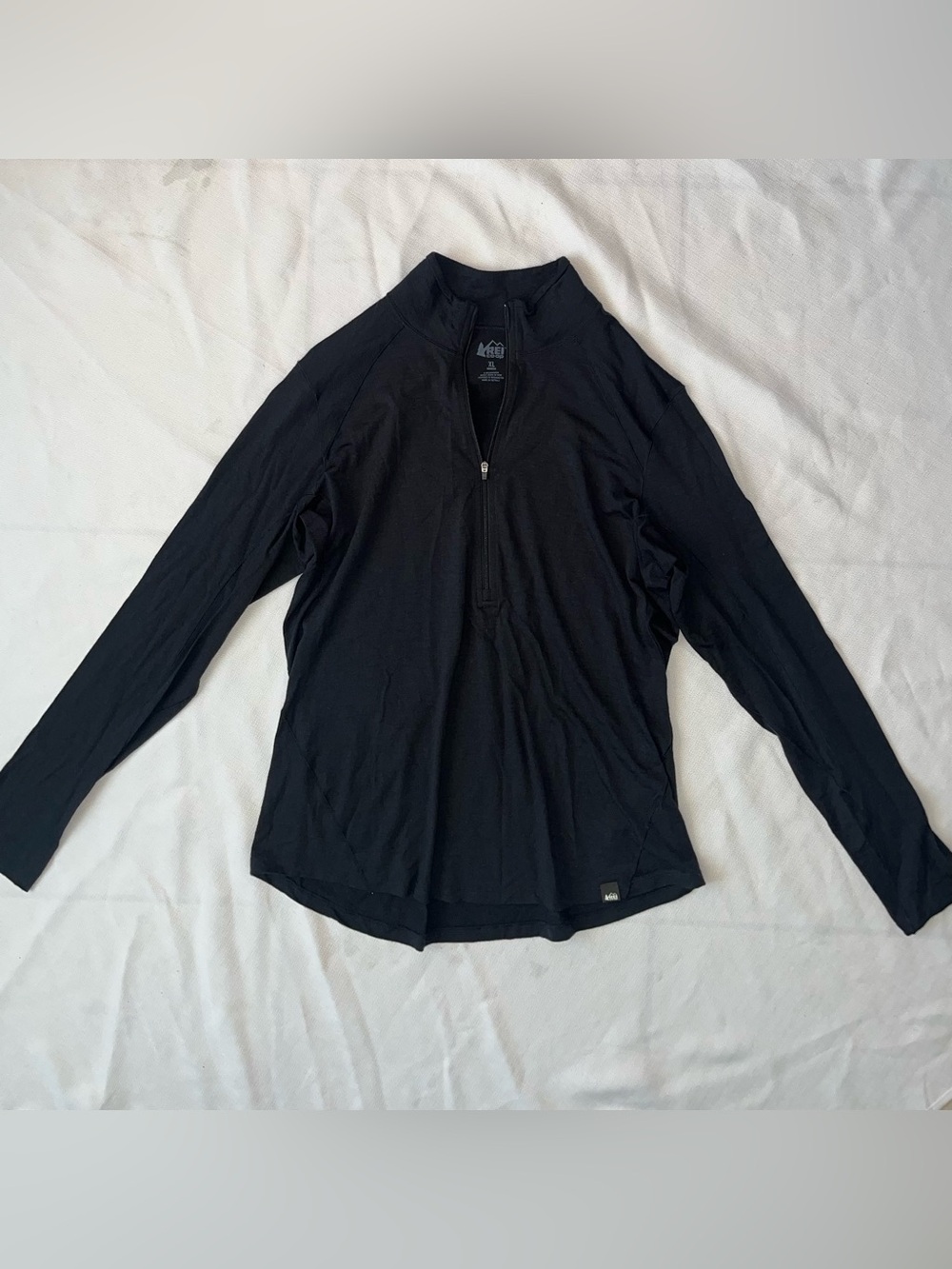 REI Co-op Merino Wool Midweight 1/2 Zip Top Women's Black Size XL extra large